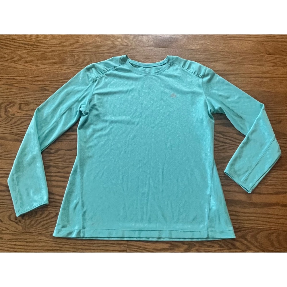 Nike ACG Turquoise Long Sleeve Nike FIT Hiking Shirt Womens Large Aqua